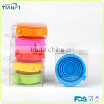 New Products FDA/LFGB Standard Foldable Drinkware Collapsible Silicone Cup With Handles
