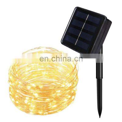 Outdoor Christmas Decoration Multi Color Solar Powered Lamp Copper Wire Led Waterproof Fairy String Lights