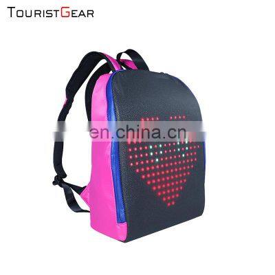 Guangzhou factory Waterproof LED Backpack Smart Led Screen display Advertising bags