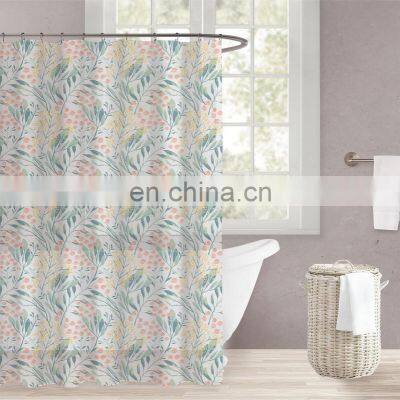 Custom floral printed shower curtains bathroom waterproof peva cheap shower curtains