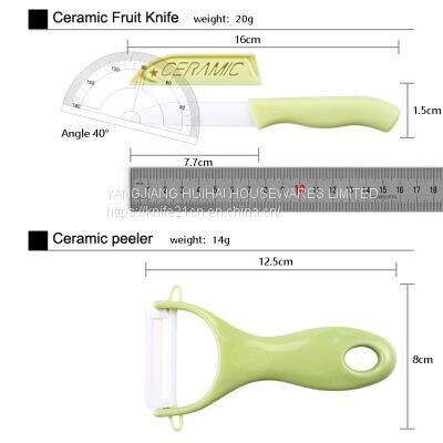 3 Piece Ceramic Fruit Vegetable Knife With Peeler Cutting Board Set photo-5