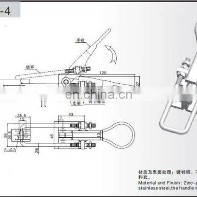DK603-4 Zinc Coated Steel / SS Toggle (Hasp) With Plastic Cover Handle photo-4