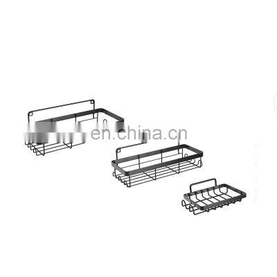 Black Electrophoresis Suction PS Box Bathroom Rack set of 3 Bathroom Storage Iron Wire Rack