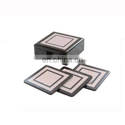Luxury Decorative MDF Lacquer Coaster Set Of 6 Custom Design Drink Cup Coaster Set For Table Decor Wholesale photo-2