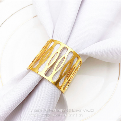 Electroplated Gold Silver Black Napkin Ring Holder on Wholesale photo-3
