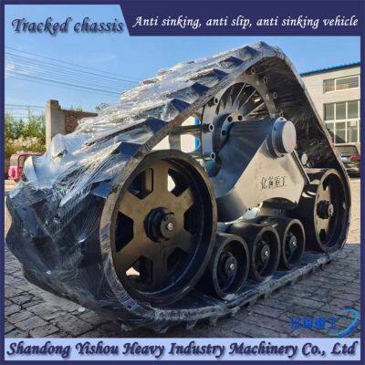 915 rubber track half chain track large harvester modification