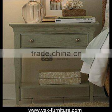 NI-003 Grey Color European Style Ash Wood Nightstand