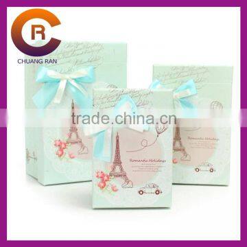 green ribbon customize paper gift box
