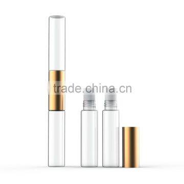 Double end of lipgloss glass bottle,5ml*2