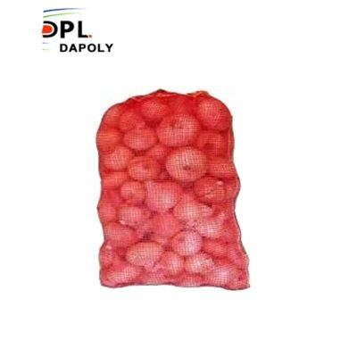 Bolsa de malla de cebolla tubular vacía de polipropileno de alta calidad y personalizable con cordón de cierre para la agricultura