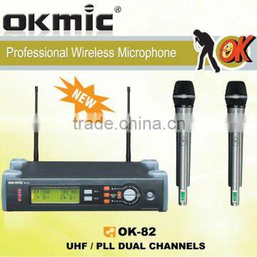 OK-82 Dual Channels/UHF PLL 32/99 channels wireless microphone