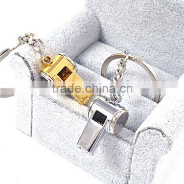 China Custom Stainless Steel Silver Jewelry Whistle Keychain photo-2