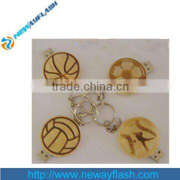 Custom wooden Tennis USB Flash Drive