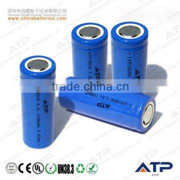 Wholesale cheap rechargeable lifepo4 18500 battery / 18500 3.2v lifepo4 battery / 3.2v 1100mah 18500 li-ion battery