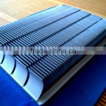 Silver anodized special curved fin aluminum heatsink curved aluminum fin