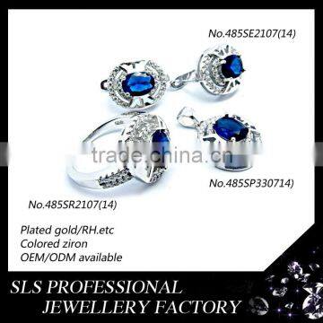 Accessory jewelry for couple jewelry set ,Blue zircon rings or earring to enjoy romantic of couple