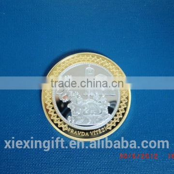 2015 newest die casting gold, silver plated 3D antique silver coins