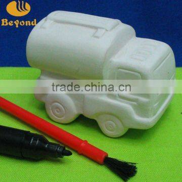 small car dolomite ceramic decoration without glaze for DIY