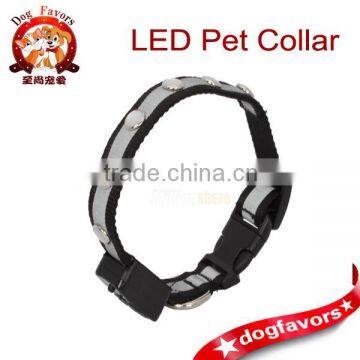 LED Lights Adjustable Nylon Collar Waterproof Flashing Night White