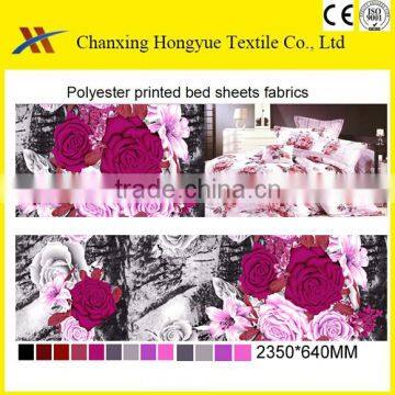 115GSM two sides brushed Polyester peach skin printed fabric for Algeria bed sheet fabric market