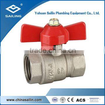 F/F butterfly handle reduced port brass ball valve