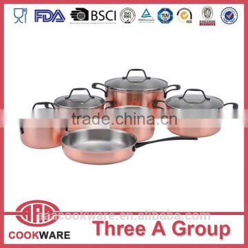 DW 3ply copper cookware set for wholesale