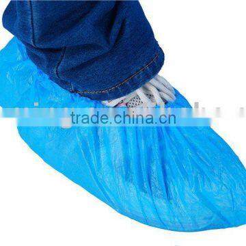 Blue Disposable Plastic Shoe Cover with Elastic