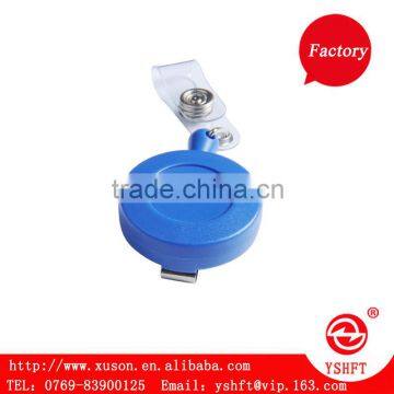 red fashion round shape retractable PVC badge older for card holder with clip