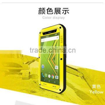 LOVE MEI Heavy Duty Powerful Shockproof Dirt-proof Waterproof Hybrid Phone Cover Case for Moto X Play Gorilla Glass TB-0157
