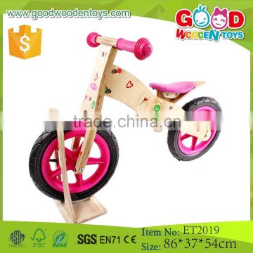 Hot sale handmade and colorful 12 inch eva tire child wooden bicycle