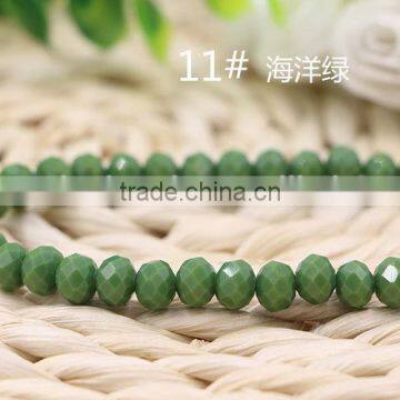 Solid Seagreen 2mm to 12mm Excellent Quality Wholesales Loose Jade Crystal Facted Roundelles Glass Beads for Jewelry Cheapest