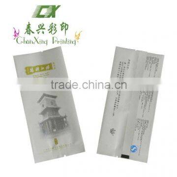 laminated printed backside sealed tea leaves packaging bag