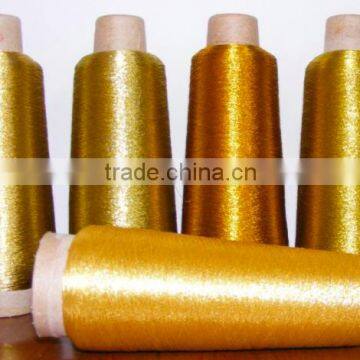 gold metallic yarn pure silver core viscose polyester