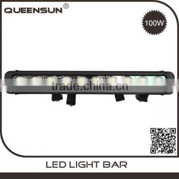 Wholesale waterproof 17 inch 100w 4wd offroad single row led driving light bar