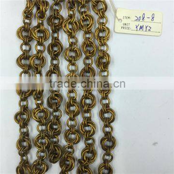 Popular decorative brass handmake chain,rope cross chain.Clothing chain, waist chain, bag chain, key chain