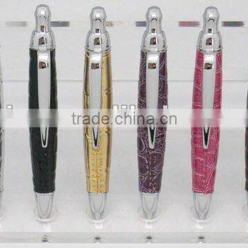 Funny press mini pu leather ball pen for lady gift promotion