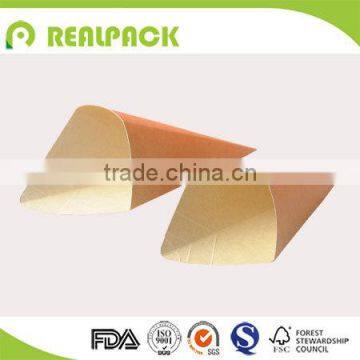 Food grade disposable kraft plain hot chip box