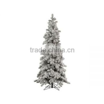 slim snowing christmas tree