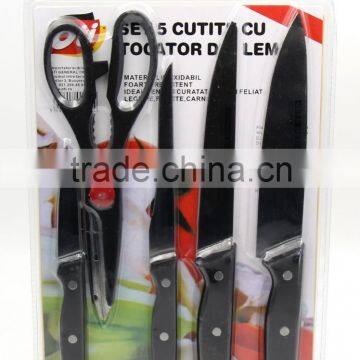 stainless cookware: kitchen cutting knife set with cutting board