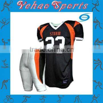 Hot sale full sublimated American football uniform black and orange