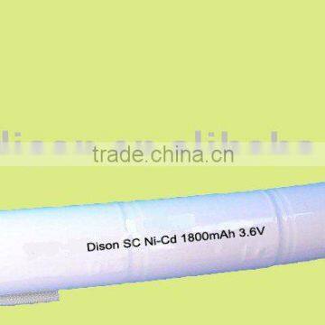 3.6V Ni-Cd Battery Pack 1800mAh SC Type Ni-Cd Rechargeable Battery