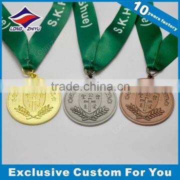 Custom dis casting zinc alloy metal medal for school