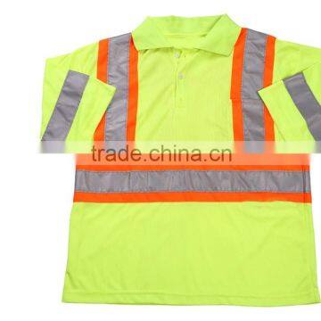 strap yellow vest for running or cycling Polo Collar Summer T-shirt Reflective Clothing