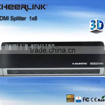 cheerlink full hd 1080p 1-input 8-output hdmi splitter 1x8 / black