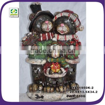 Polyresin personalized christmas bears ornaments for decoration