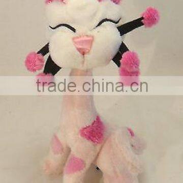 Whimsiclay Cat Soft Toy Plush Bobble Head Cat Pink Love Heart