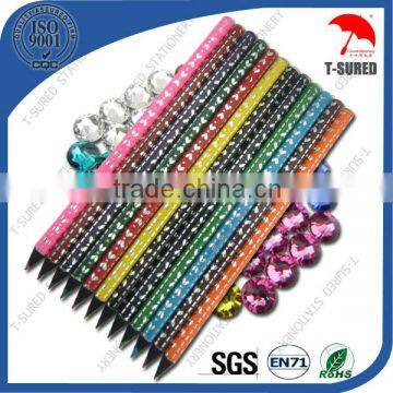 Diamond Black Wood Multi Colored Crystal Pencil