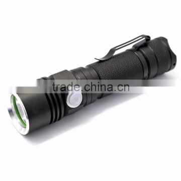 Soshine TC10 Rechargeable 200LM LED 3-Mode White Flashlight with USB Cable- Black (1 x 18650)