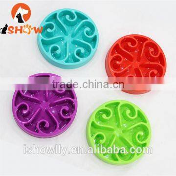 Pet dog slow eat feeder anti-choke train bowl flower type avoid fat good quality PP