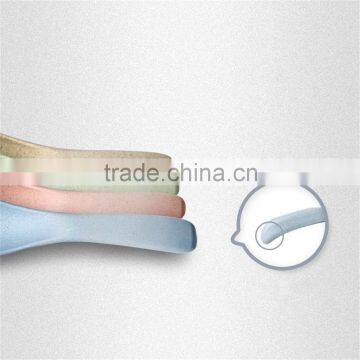 Wheat Straw Plastic Tableware Colorful Spoon Set photo-4